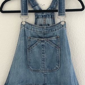 Long Denim Mom Jean Overalls